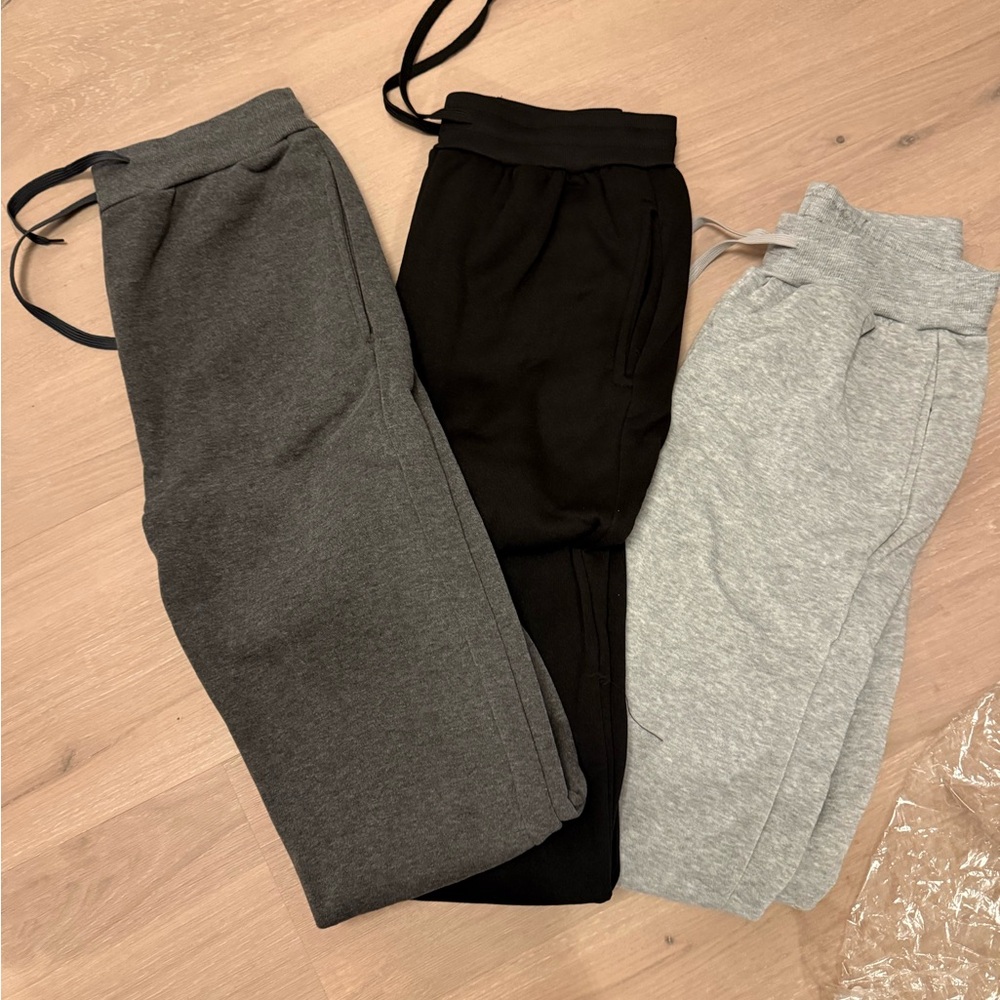 ' Gray, Black, and Light Gray Sweatpants